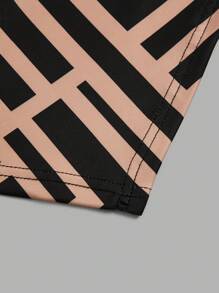 SHEIN Clasi Bộ áo ba lỗ cổ cao họa tiết hình học và màu trơn cỡ lớn cho nữ 2 món - Nhiều màu - Xem 14