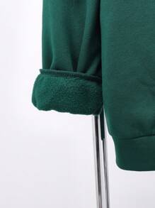 2Pcs Teen Boy Casual Set, Green Crew Neck Sweatshirt And Pants, Sports & School Style - Green - View 7