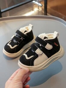 1 đôi giày thể thao ngoài trời ấm áp cho trẻ em mùa đông, giày thể thao trẻ em Unisex - màu đen - Xem 3