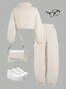 2 sztuki/zestaw Modny duży strój użytkowy dla nastolatki