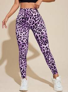 Easithlete Quần legging tập thể dục họa tiết da báo cạp cao cho nữ, quần tập luyện thường ngày - Nhiều màu - Xem 2