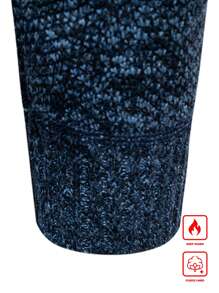 Manfinity Homme Men Marled Knit Quarter Zipper Thermal Jumper - Blue - View 3