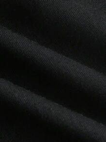 SHEIN ICON Solid Asymmetrical Waist Flare Leg Pants - Black - View 3