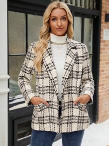 EMERY ROSE Abrigo de mujer de invierno, chaqueta a cuadros, esencial para mujer