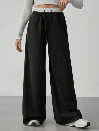 SHEIN Tall 女款撞色腰阔腿裤
