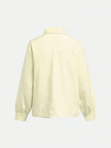 SHEIN 2件組青少年女孩休閒條紋上衣與印花長褲套裝 - 彩色 - 查看 7