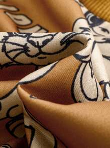 SHEIN Baby Boy Outfit With A Lion Print Pattern Round Neck Long Sleeve Sweatshirt And Sweatpants - Multicolor - View 7