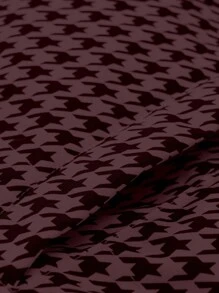 Manfinity Hypemode Men's Houndstooth Collar Padded Coat,Fall Men Clothes,Men Winter Coat, Plus Fleece Warm Winter Coat,Plaid Winter Coat - Burgundy - View 3