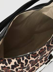 ROMWE Kawaii New Leopard Print Versatile Large Capacity Fashion Backpack Tote Bag - Multicolor - View 6