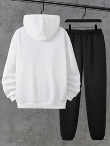 Bộ 2 quần áo hoodie và quần dài in họa tiết nhân vật thời trang cho bé trai, mùa thu - Đen và trắng - Xem 2