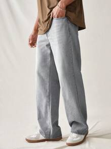 Chillumni 男士复古撞色宽松休闲牛仔裤