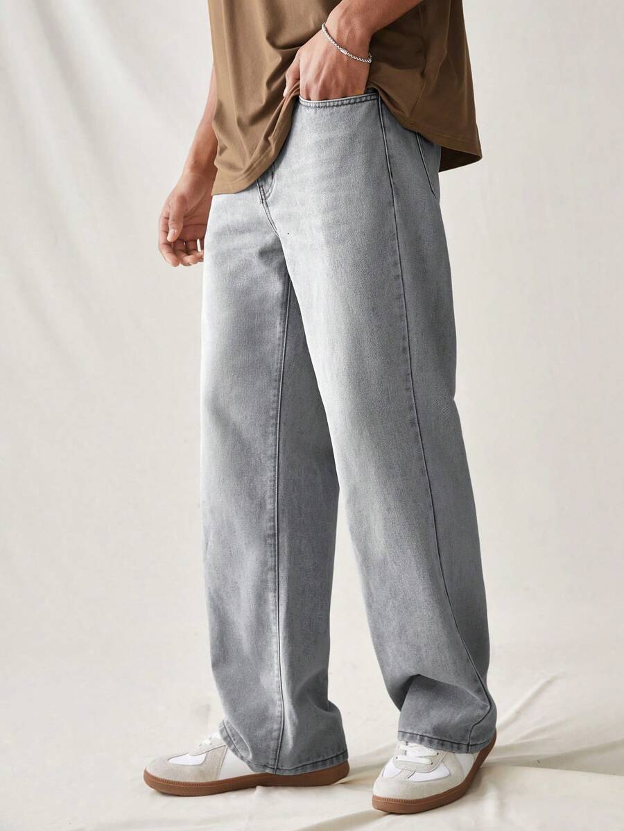 Chillumni 男士复古撞色宽松休闲牛仔裤