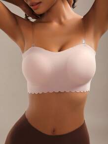 NudeFit Chất rắn Cắt vỏ sò Bras - Hồng - Xem 1