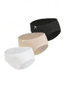 Moonlight&Mama Quần lót ren nơ tương phản màu trơn cho bà bầu - Nhiều màu - Xem 14