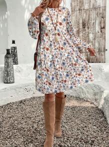 EMERY ROSE Women Ditsy Floral Ruffle Sleeve Midi Dress - Multicolor - View 5