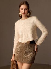 MOTF PREMIUM BLUSA DE PUNTO ESPONJOSO SÓLIDA