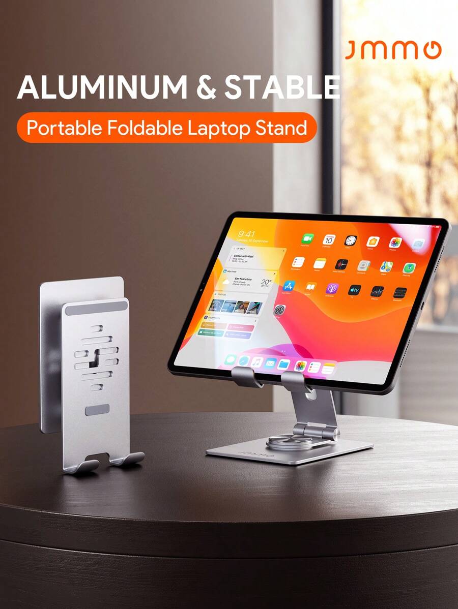 JMMO Phone Stand,Anti-Slip Adjustable Cellphone And Tablet Holder Stand Aluminum,360 Degree Swivel Adjustable Base - Silver - View 1