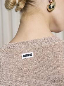 AiiRZ 金属卢勒克斯针织毛衣闪亮节日派对冬季晚会特殊场合长袖套头衫迪斯科舞会闪光 - 金色 - 查看 4