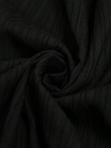 SHEIN LUNE 大码女式宽松长袖纯色休闲衬衫秋冬季女士衬衫 - 黑色 - 查看 6