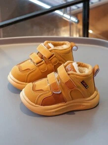 1 双儿童冬季户外厚实保暖休闲鞋，儿童运动鞋 - 黃色 - 查看 2