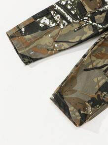 Quần Jeans Jeans Cargo Denim Cổ Điển In Họa Tiết Cá Tính Cho Bé Trai Thời Trang Đường Phố Thường Ngày - Màu Khaki - Xem 4