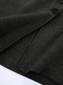 Calvaya Plus Size Solid Color Button Front Long Sleeve Top, Casual Daily Wear, For Winter Fall Cloth For Women Autumn - Black - View 4