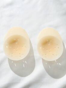 1 Pair Solid Silicone Beetle Reusable Nipple Covers - Khaki - View 2