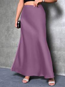 Glamine Women Elegant Solid Color Long Skirt, Autumn Maxi Women Outfit