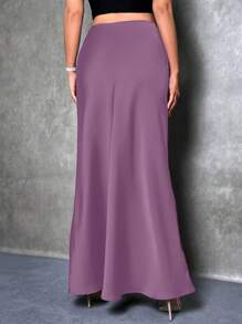 Glamine Women Elegant Solid Color Long Skirt, Autumn Maxi Women Outfit