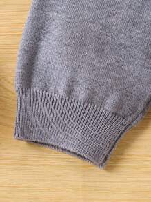 Set de 2 piezas Conjunto de invierno para bebé niño, suéter de punto de manga raglán y pantalón de punto, cálido y cómodo, casual y versátil