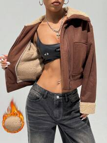 StreetHx Chaqueta vintage de mujer acolchada y con piel, para el invierno