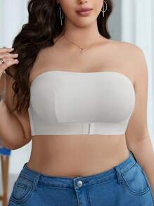 1pc Strapless Non-Slip Camisole Top, Suitable For Summer - White - View 3