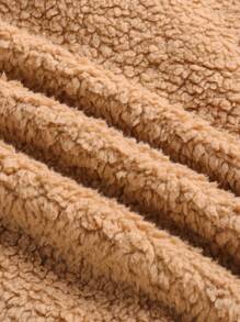 Manfinity VCAY 针织毛绒泰迪熊宽松落肩圆领套头衫，外出蓬松长袖运动衫，适合朋友、丈夫、男朋友的礼物，适合秋冬 - 咖啡棕 - 查看 6