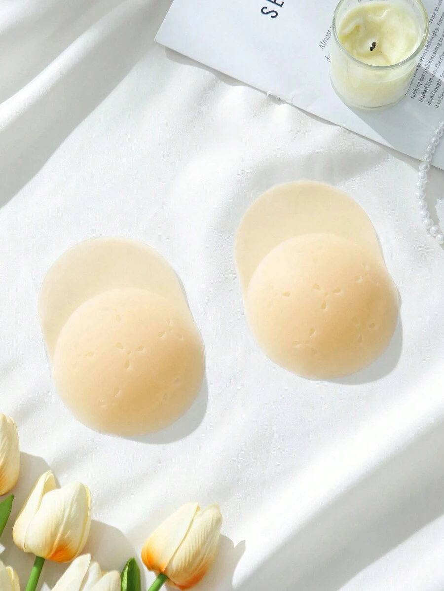 1 Pair Solid Silicone Beetle Reusable Nipple Covers - Khaki - View 1