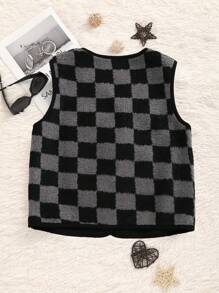 Lunelith SHEIN Lunessa Leoparden-Muster Kunstfell Damen Weste/Jacke