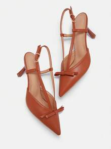 CUCCOO CHICEST 女士尖头高跟鞋，性感细高跟鞋，户外通勤，红色派对婚礼，适合圣诞节和新年假期氛围秋冬 - 棕色 - 查看 5