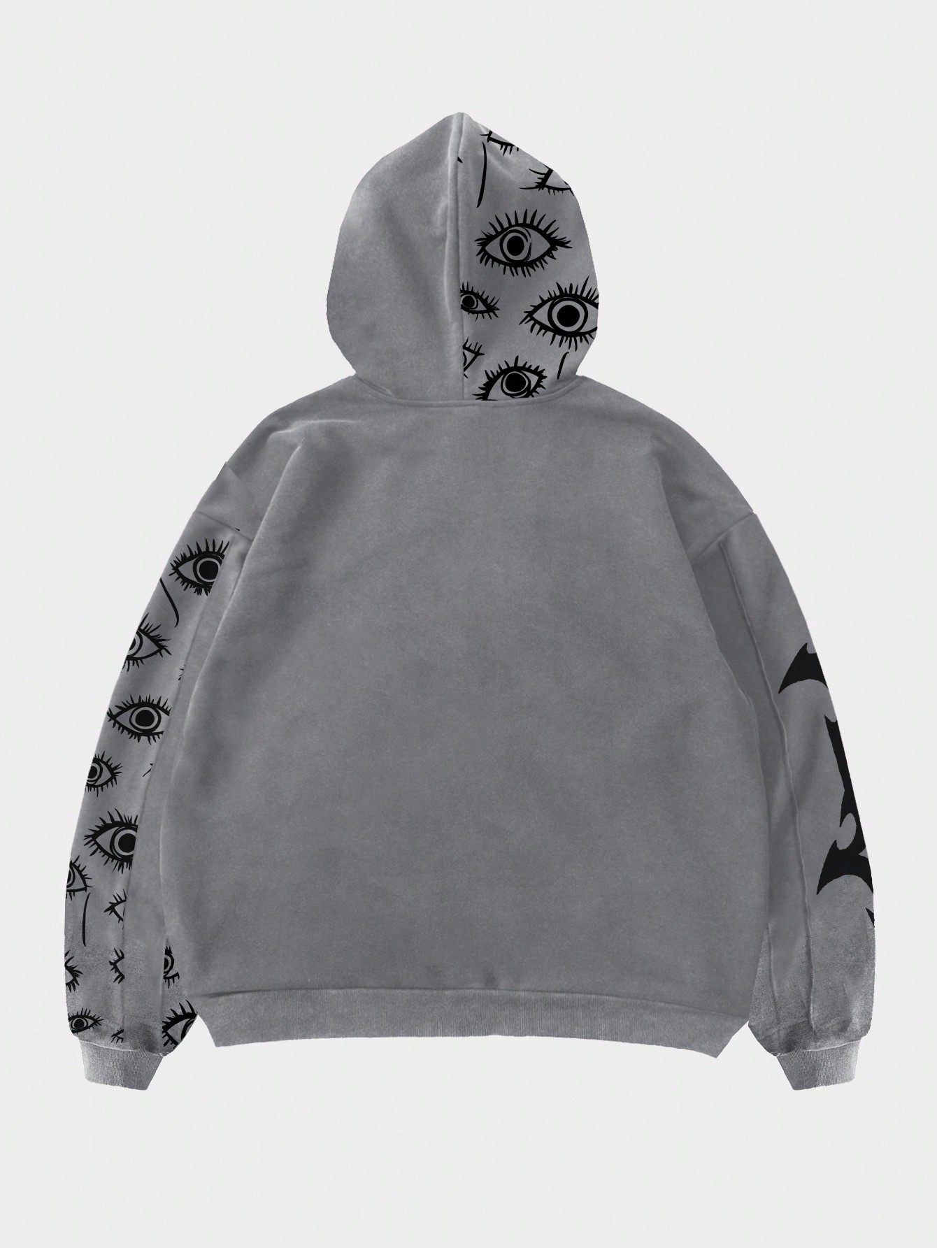 Our Street Life Men's Washed Eye Print Loose Zip Up Short Hooded