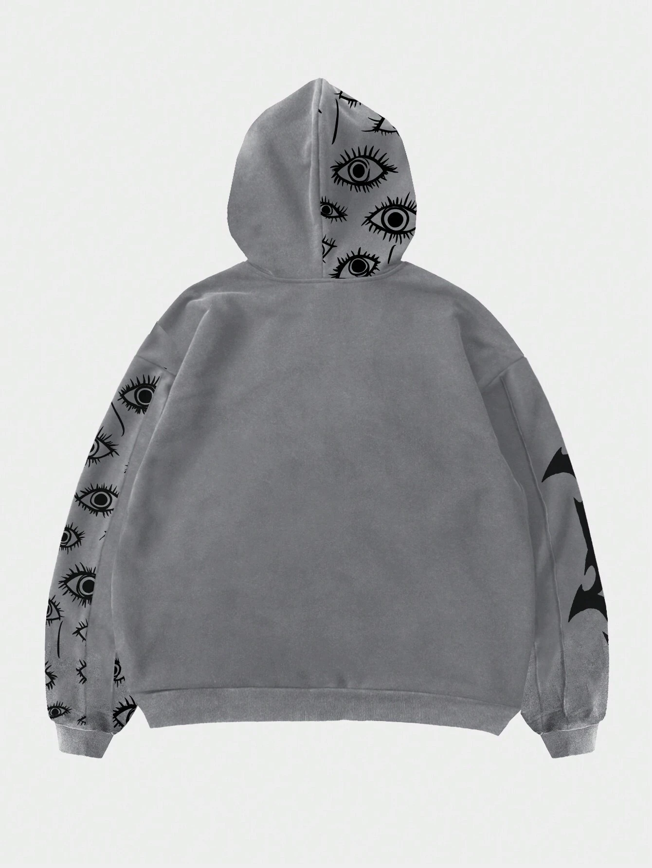 Our Street Life Men's Washed Eye Print Loose Zip Up Short Hooded