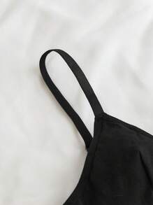 3pcs Teens Girls Comfort Sports Simple Triangle Cup Bra + Briefs Underwear Set - Black - View 3