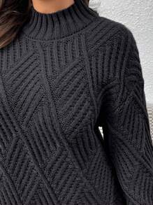 Calvaya Robe-pull ample pour femme, col rond, épaules dénudées, manches longues, unie, décontractée, automne/hiver