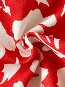 Soleia 女士橙色碎花休闲短款吊带背心，适合度假 - 紅色 - 查看 3