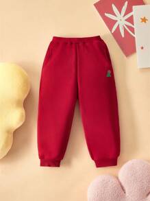 THE HAPPY LOOK Locker sitzende Jogginghose mit elastischem Bund und geometrischem Muster für Kleine Jungen, perfekt für Weihnachten & Neujahr, Herbst/Winter