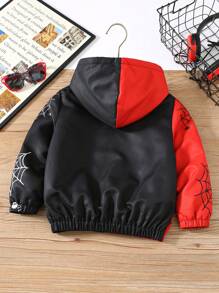 SHEIN 1 chiếc áo khoác trùm đầu lót nhiệt màu đen dành cho bé trai, thích hợp cho du lịch, đi học, tụ tập hàng ngày, thích hợp cho các chuyến đi chơi, trang phục dạo phố, tiệc tùng, ở nhà, trở lại trường, sinh nhật, tiệc mừng em bé chào đời, tiệc ngày lễ, mùa thu đông - Nhiều màu - Xem 3
