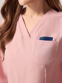 TaskEZ Anti-Static Quick Dry V-Neck Lightweight Scrub Uniform Set, Suitable For Autumn