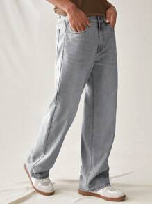 Chillumni 男士复古撞色宽松休闲牛仔裤