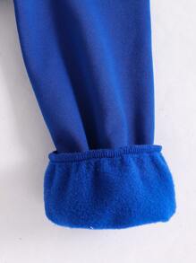 Gothic Letter & Skull Print Hooded Sweatshirt For Teenage Boys, Street Style, Halloween - Blue - View 6