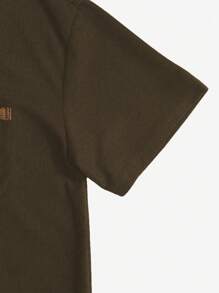 Manfinity Homme Hombres Camiseta con parche de bolsillo - Café integral - Ver 5