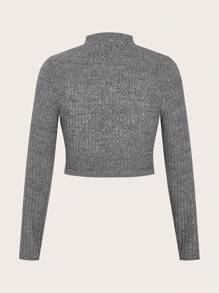 Slaydiva Plus Size Women Solid Color Ribbed Flap Pocket Zip Up Fitted Cropped Top