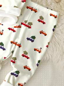 SHEIN Bộ đồ mặc nhà cơ bản cổ tròn dài tay vừa vặn thoải mái cho bé trai, thoải mái cho mùa thu/đông - Nhiều màu - Xem 2