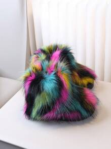 1 双女童/儿童冬季毛绒内衬保暖毛茸雪地靴 - 彩色 - 查看 7